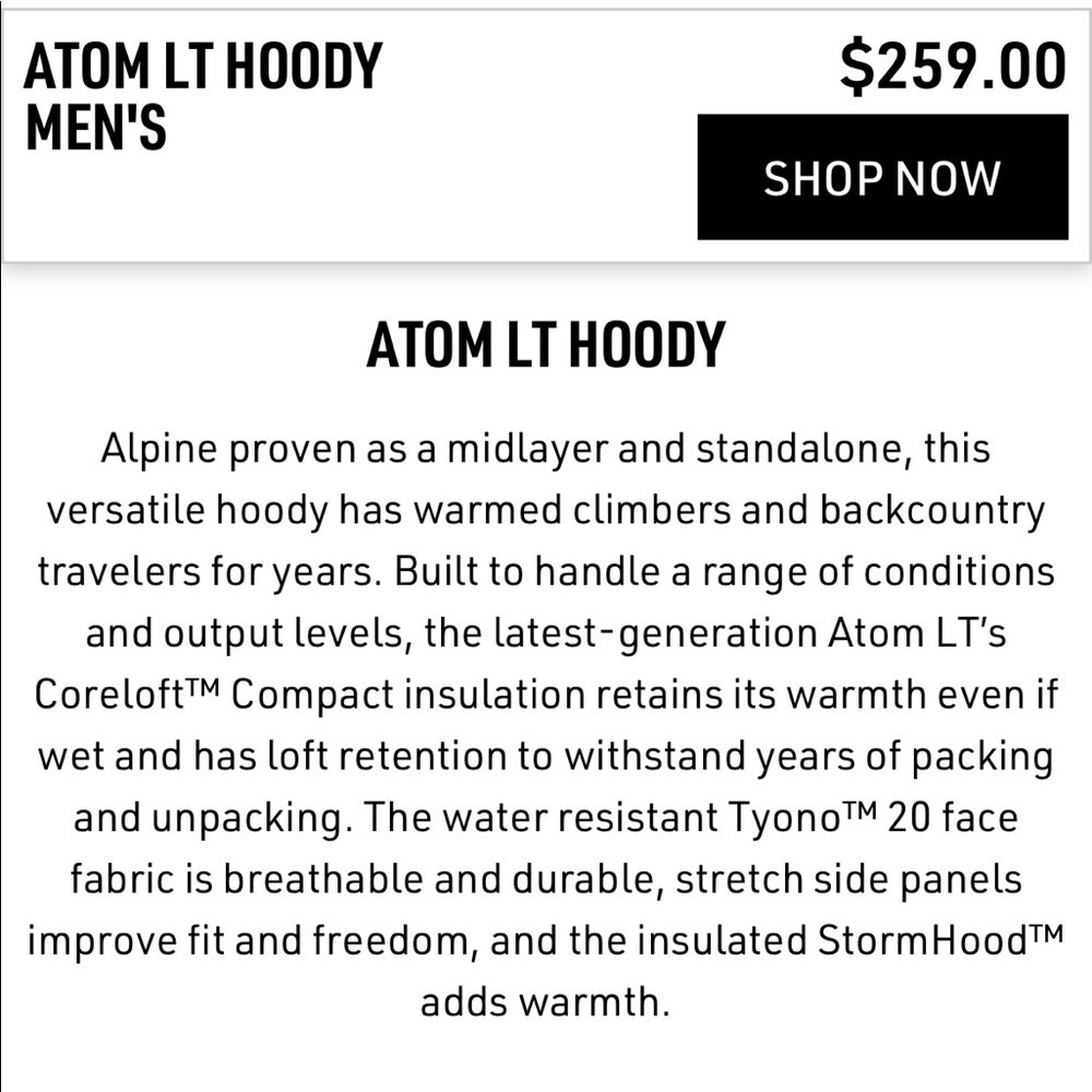 NWT Atom LT Hoody - Pilot - Picture 7 of 7
